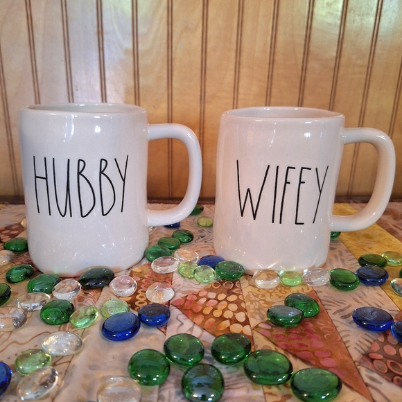 Rae Dunn Other - Rae Dunn Hubby & Wifey Ceramic Mug Set Of 2
